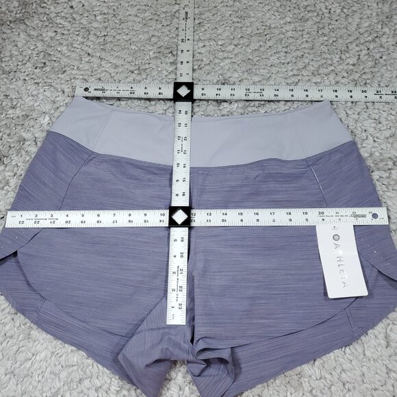 Athleta Run With It Textured 3.5” Shorts Purple Space Dye Athletic Lined Plus 1X - Picture 5 of 7